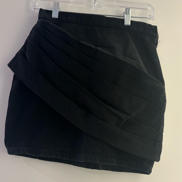 NWOT IRO back denim Massai pleated draped denim mini skirt size FR 36 - Picture 4 of 4